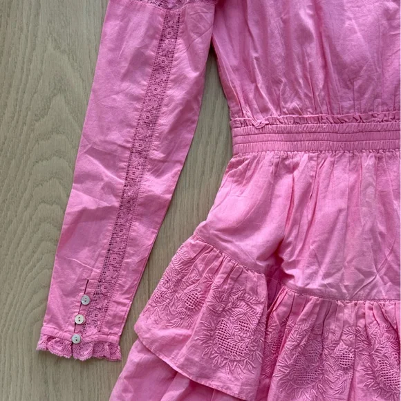 Loveshackfancy Pink Mini Dress. Size P. NEW - Picture 14 of 15